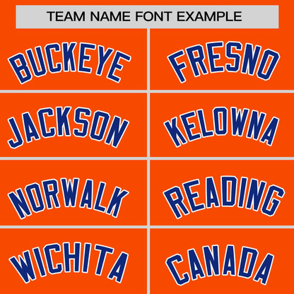 Custom Orange Royal Pinstripe Personalized Raglan Sleeves Authentic Baseball Jersey