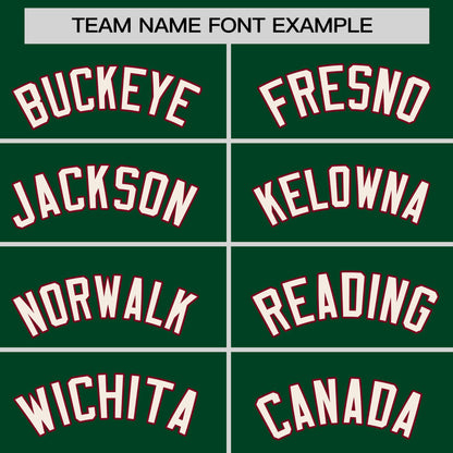 Custom Green Crimson Pinstripe Personalized Raglan Sleeves Authentic Baseball Jersey