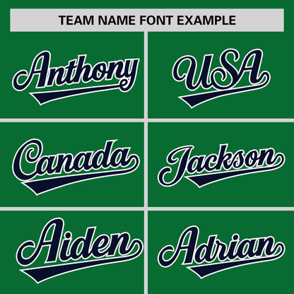 Custom Kelly Green Navy Pinstripe Personalized Raglan Sleeves Authentic Baseball Jersey