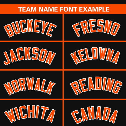 Custom Black Orange-White Personalized Color Block Authentic Baseball Jersey