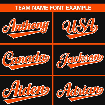 Custom Black Orange-White Personalized Color Block Authentic Baseball Jersey