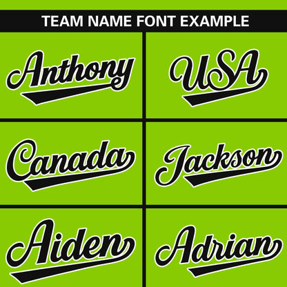 Custom Neon Green Black-White Personalized Color Block Authentic Baseball Jersey