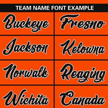 Custom Orange Black-White Personalized Color Block Authentic Baseball Jersey