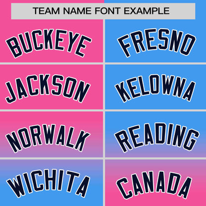 Custom Powder Blue Pink Personalized Symmetrical Gradient Design Authentic Baseball Jersey