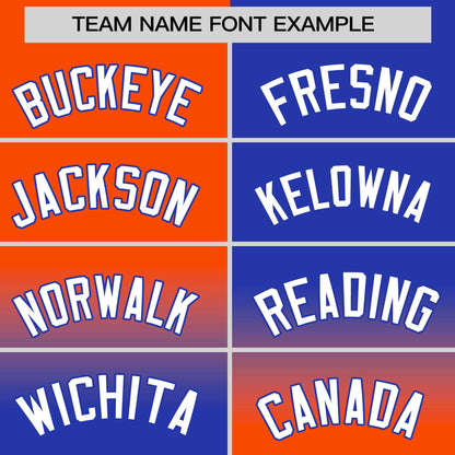 Custom Royal Orange Personalized Symmetrical Gradient Design Authentic Baseball Jersey