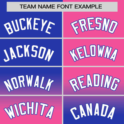 Custom Pink Royal Personalized Symmetrical Gradient Design Authentic Baseball Jersey