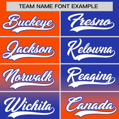 Custom Royal Orange Personalized Symmetrical Gradient Design Authentic Baseball Jersey