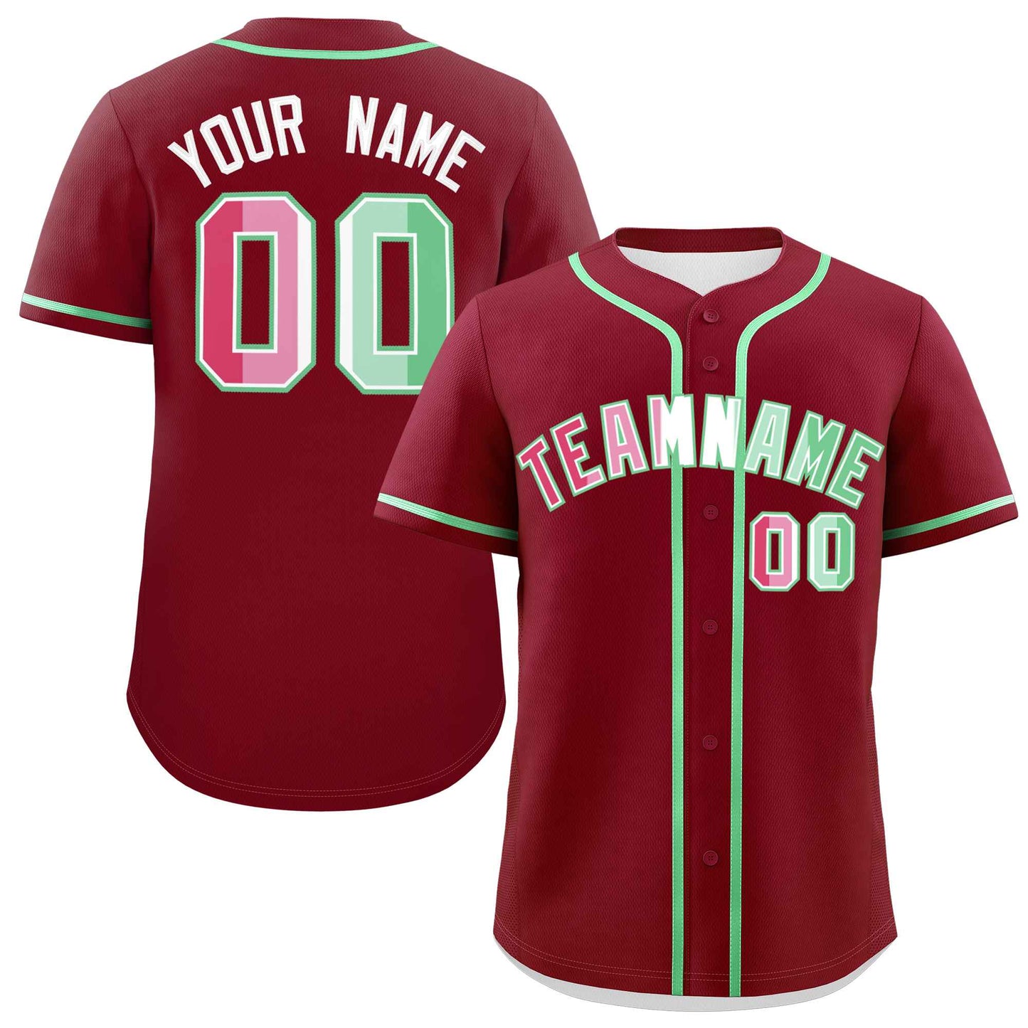 Custom Crimson Abrosexual For Pride Month Classic Style Authentic Baseball Jersey