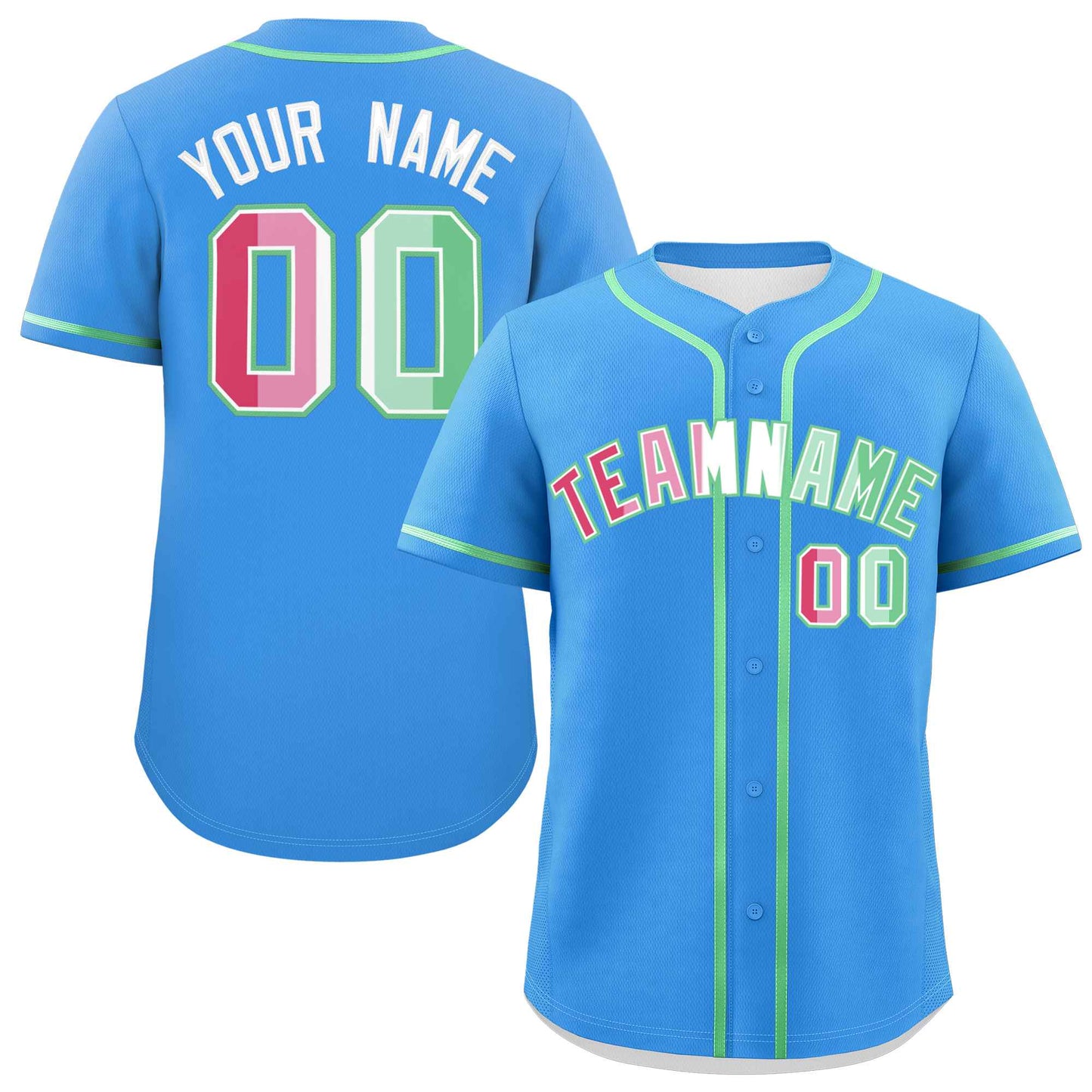 Custom Powder Blue Abrosexual For Pride Month Classic Style Authentic Baseball Jersey