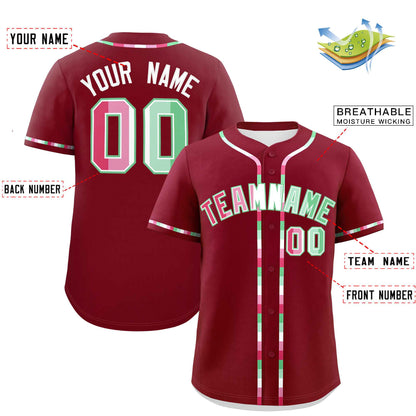 Custom Crimson Abrosexual For Pride Month Classic Style Authentic Baseball Jersey