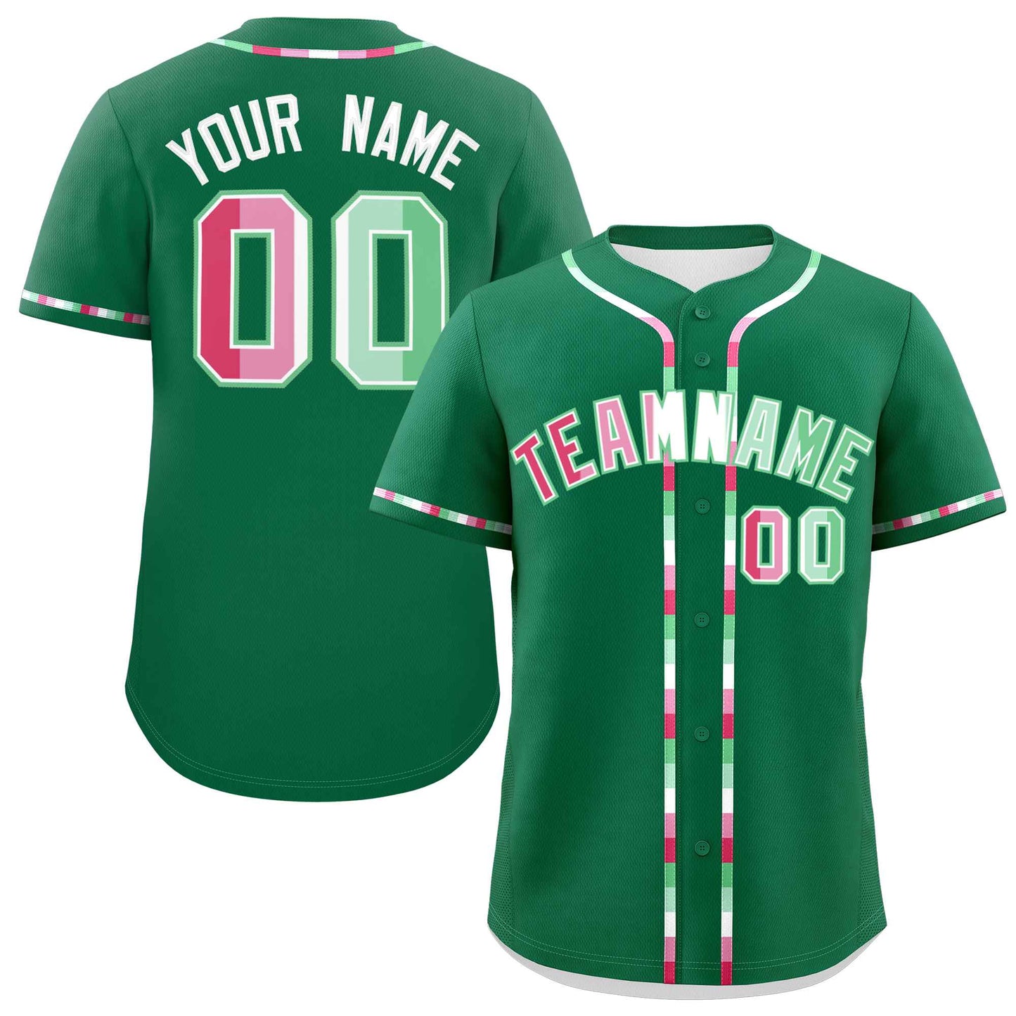 Custom Kelly Green Abrosexual For Pride Month Classic Style Authentic Baseball Jersey