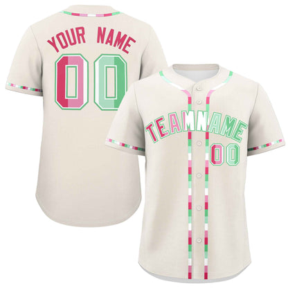 Custom Cream Abrosexual For Pride Month Classic Style Authentic Baseball Jersey