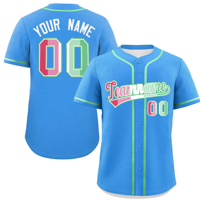 Custom Powder Blue Abrosexual For Pride Month Classic Style Authentic Baseball Jersey