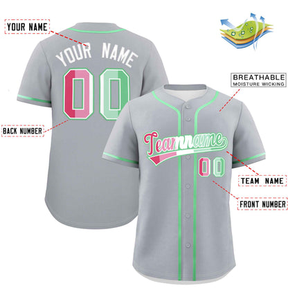 Custom Gray Abrosexual For Pride Month Classic Style Authentic Baseball Jersey