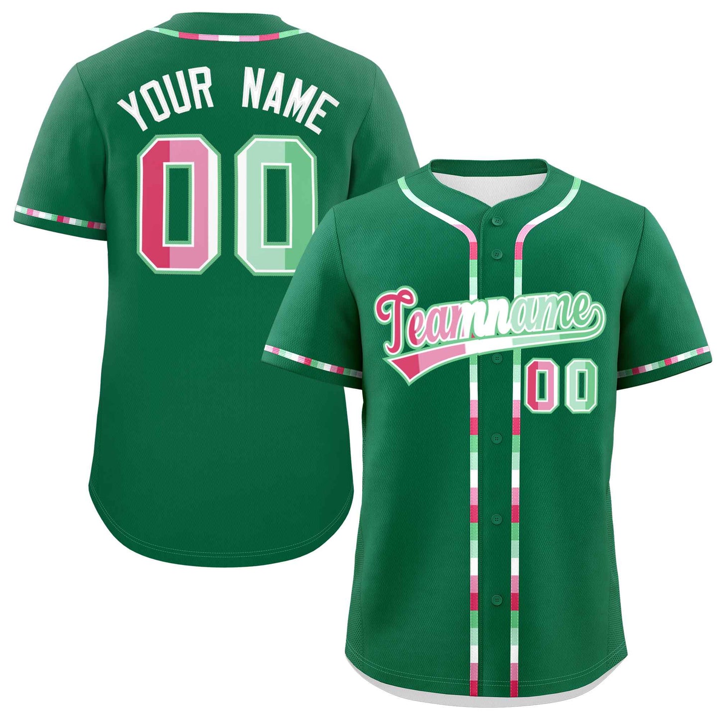 Custom Kelly Green Abrosexual For Pride Month Classic Style Authentic Baseball Jersey