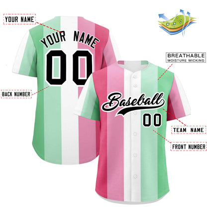 Custom Rainbow Abrosexual For Pride Month Color Block Authentic Baseball Jersey