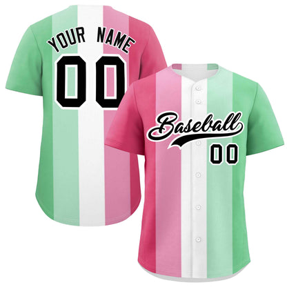 Custom Rainbow Abrosexual For Pride Month Color Block Authentic Baseball Jersey