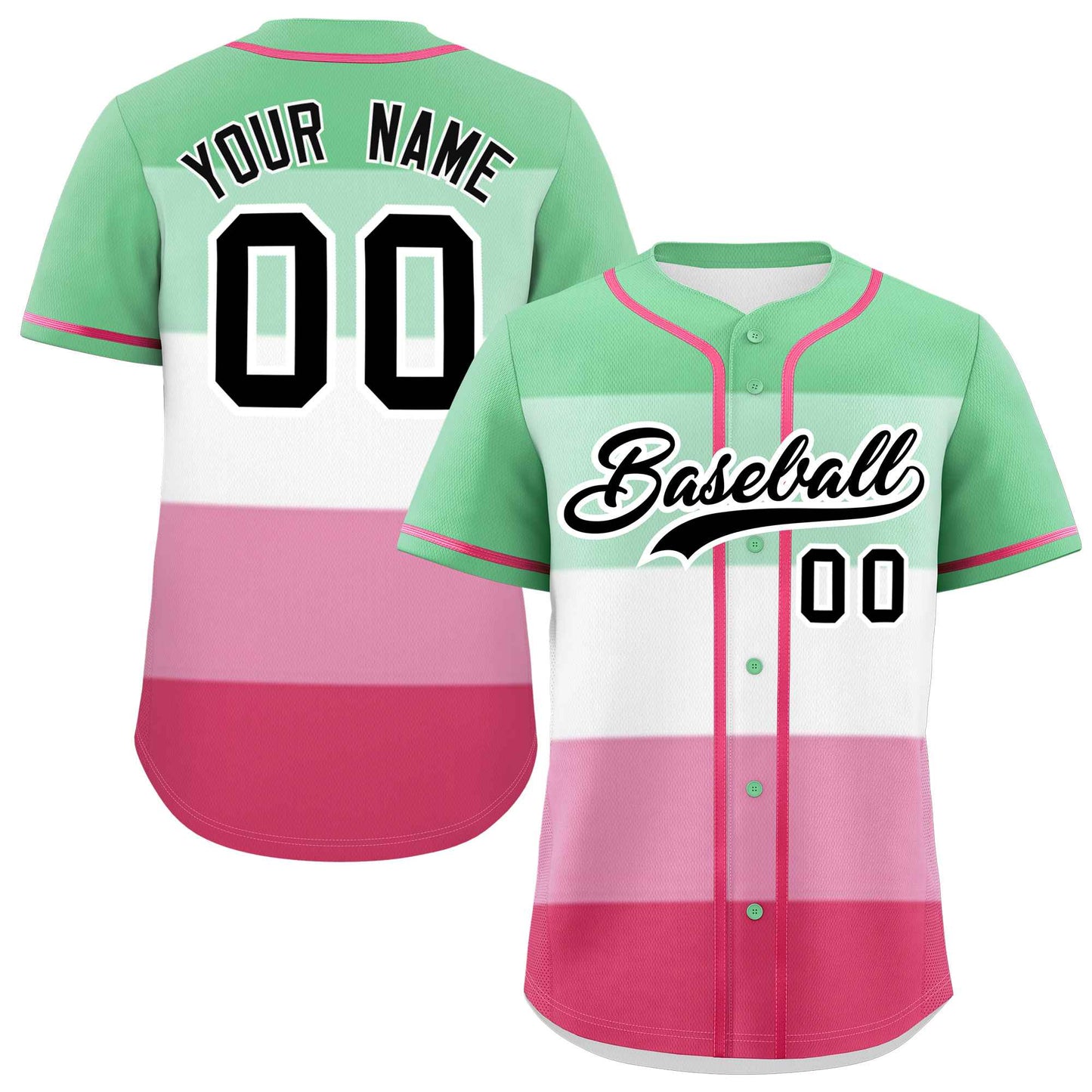 Custom Rainbow Abrosexual For Pride Month Color Block Authentic Baseball Jersey