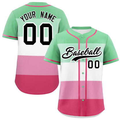 Custom Rainbow Abrosexual For Pride Month Color Block Authentic Baseball Jersey