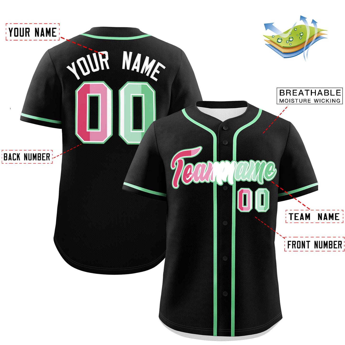 Custom Black Abrosexual For Pride Month Classic Style Authentic Baseball Jersey