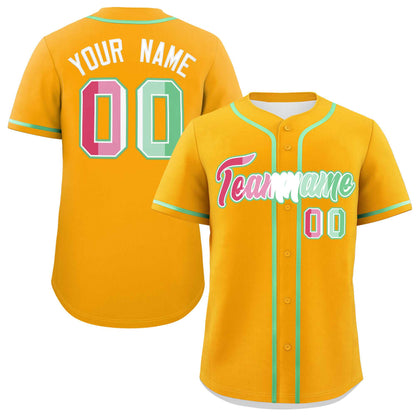 Custom Yellow Abrosexual For Pride Month Classic Style Authentic Baseball Jersey