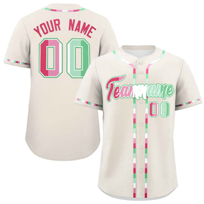 Custom Cream Abrosexual For Pride Month Classic Style Authentic Baseball Jersey