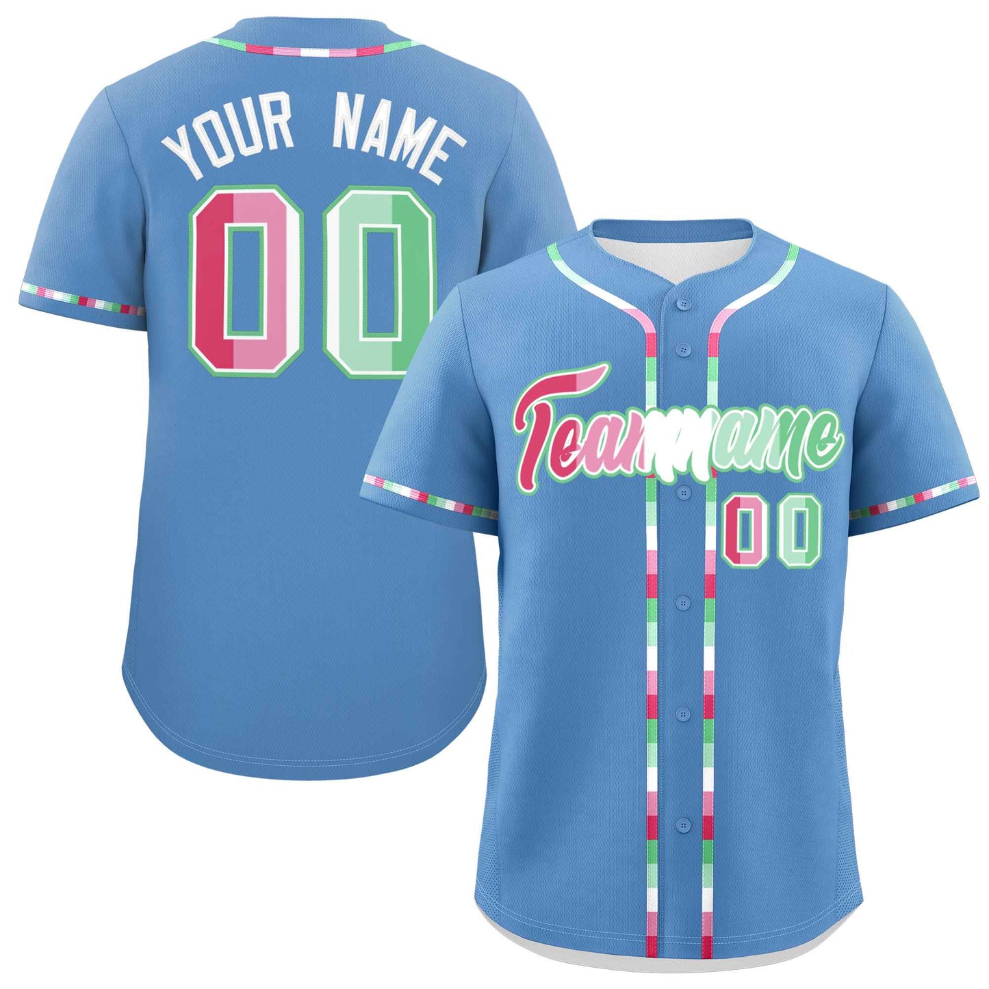 Custom Light Blue Abrosexual For Pride Month Classic Style Authentic Baseball Jersey