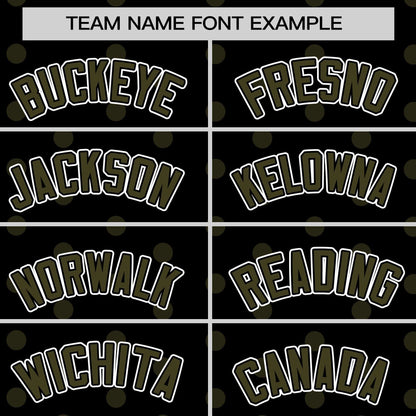 Custom Black Olive Personalized Polka Dot Graffiti Pattern Authentic Baseball Jersey