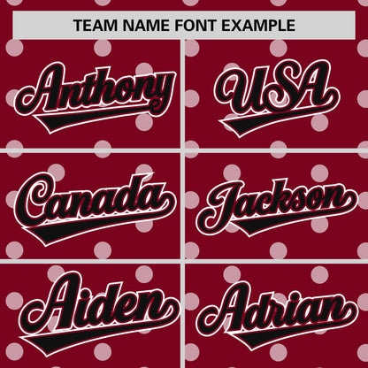 Custom Crimson White Personalized Polka Dot Graffiti Pattern Authentic Baseball Jersey