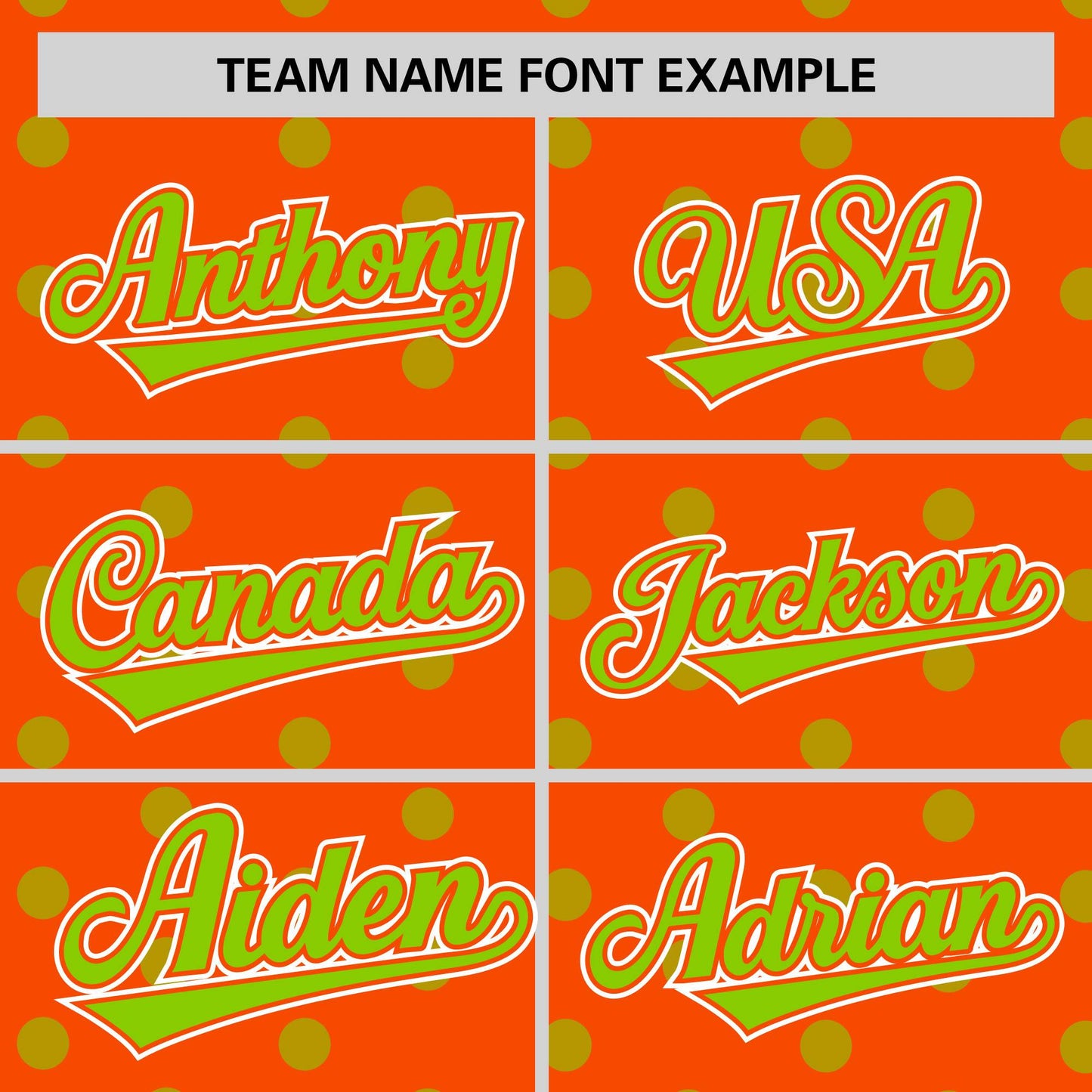 Custom Orange Neon Green Personalized Polka Dot Graffiti Pattern Authentic Baseball Jersey