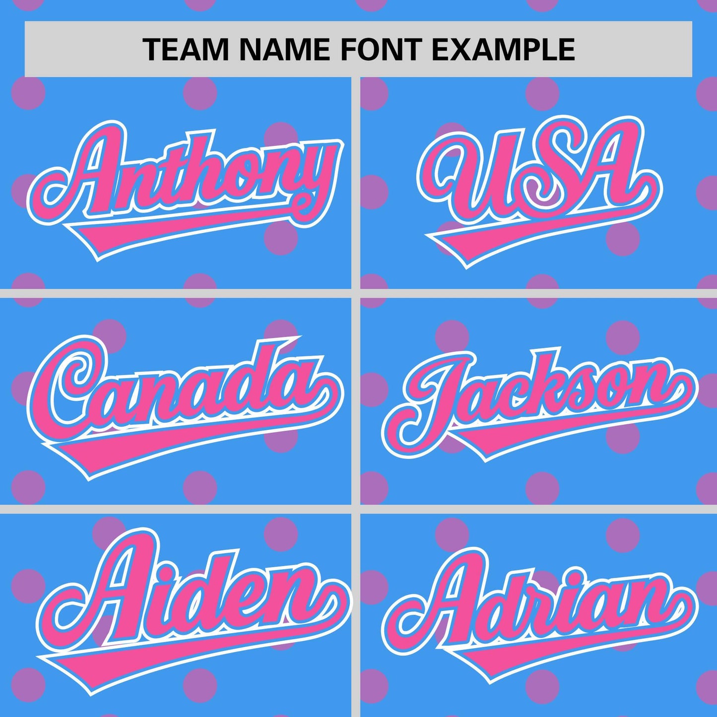 Custom Powder Blue Pink Personalized Polka Dot Graffiti Pattern Authentic Baseball Jersey