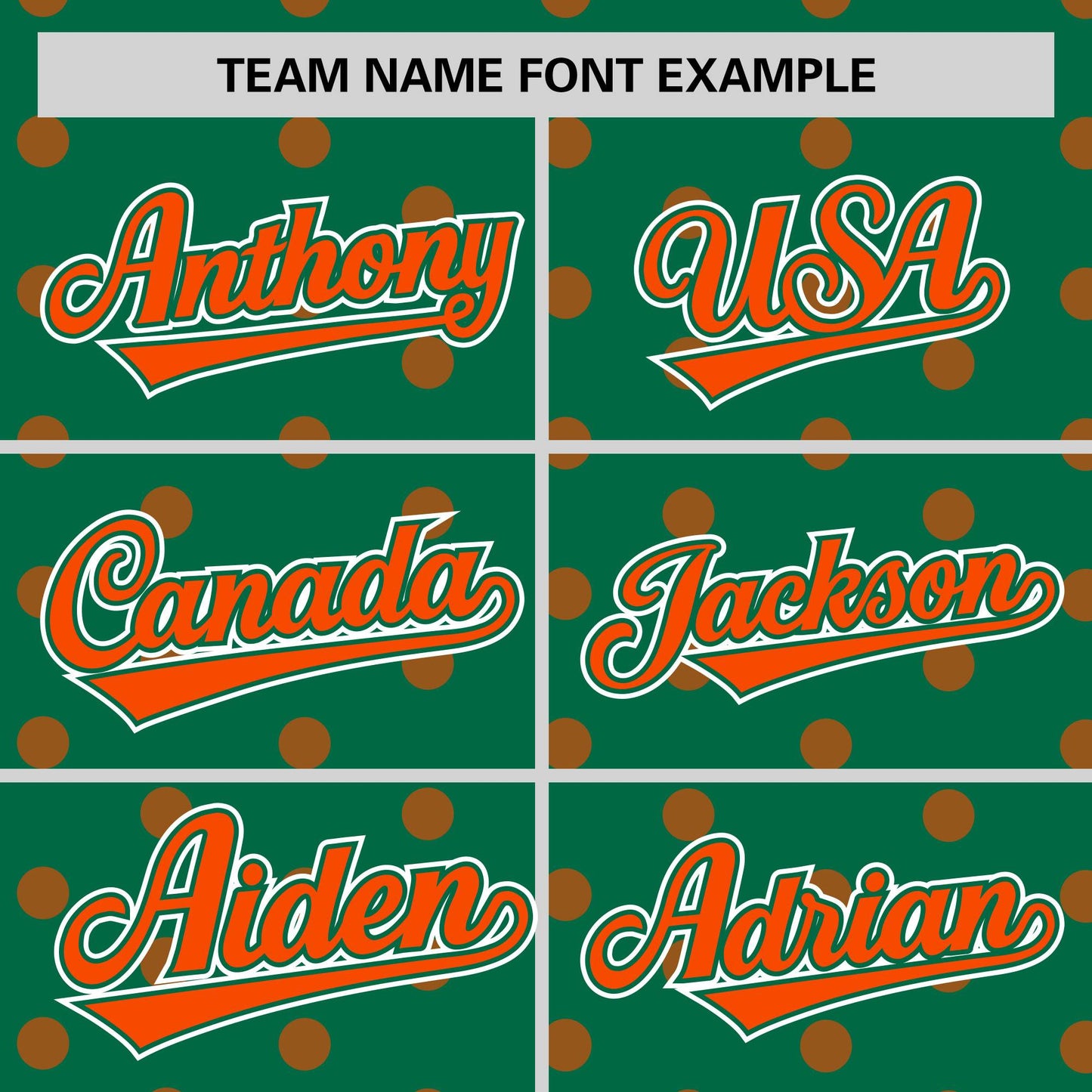 Custom Kelly Green Orange Personalized Polka Dot Graffiti Pattern Authentic Baseball Jersey