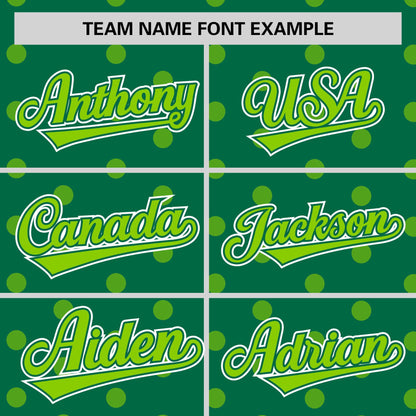 Custom Kelly Green Neon Green Personalized Polka Dot Graffiti Pattern Authentic Baseball Jersey