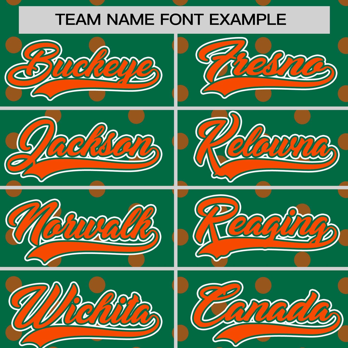 Custom Kelly Green Orange Personalized Polka Dot Graffiti Pattern Authentic Baseball Jersey