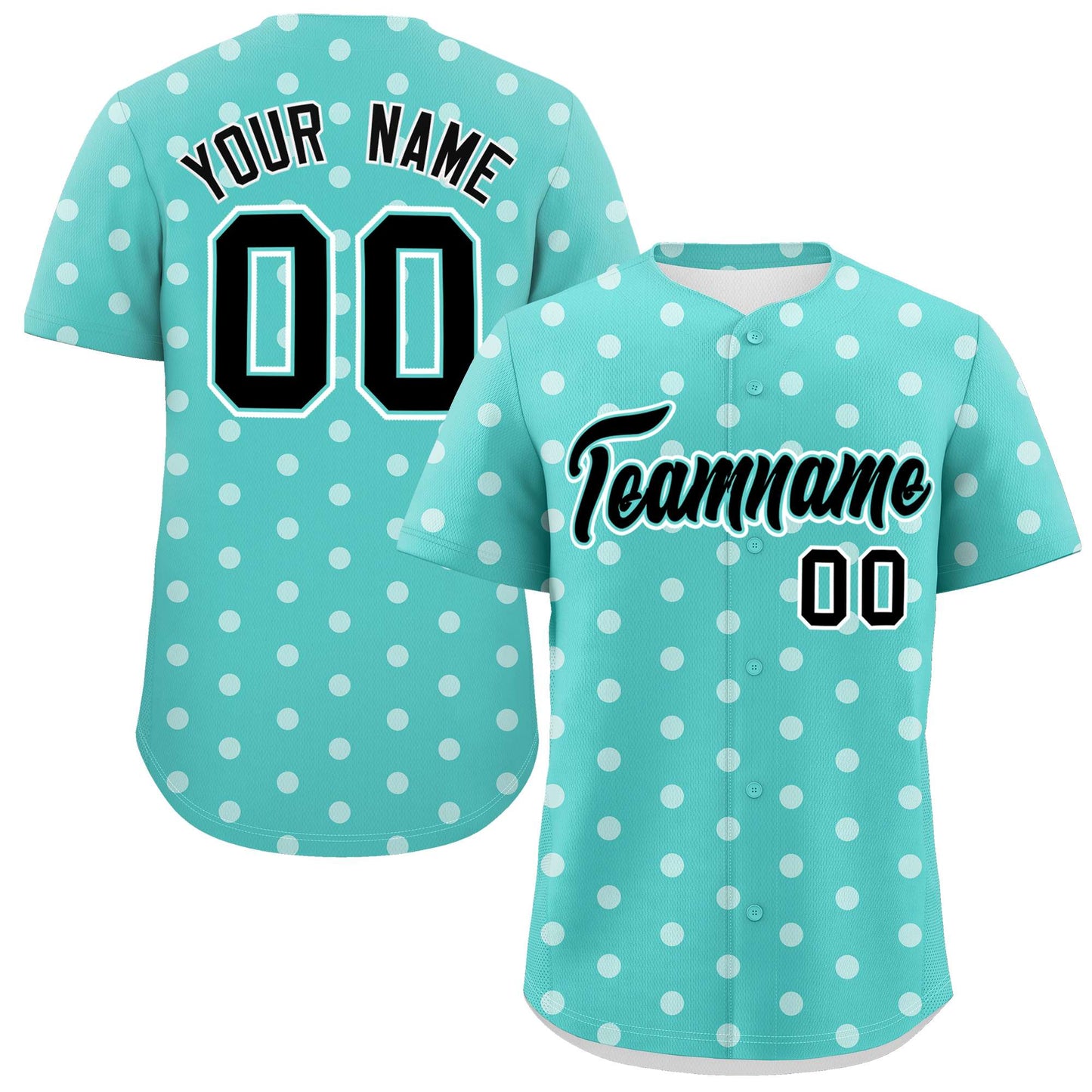 Custom Bright Green White Personalized Polka Dot Graffiti Pattern Authentic Baseball Jersey