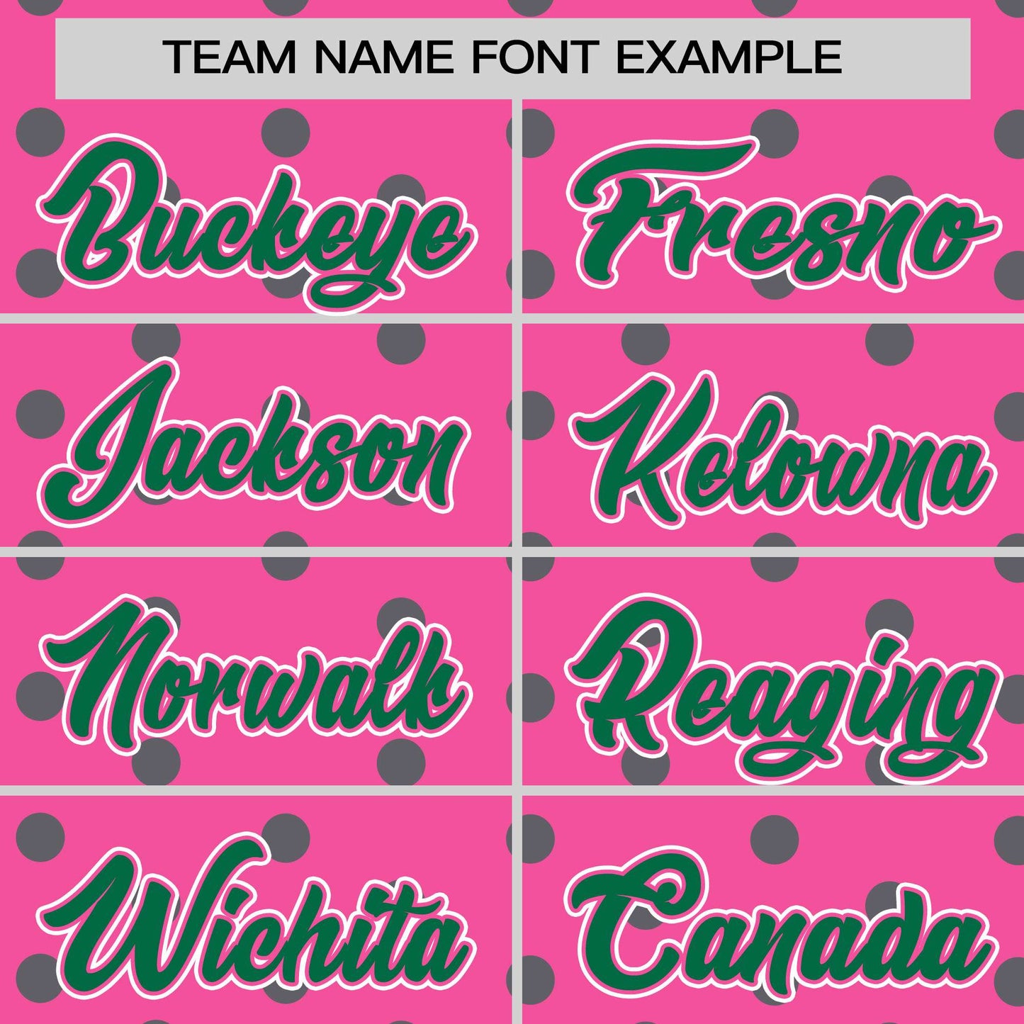 Custom Pink Kelly Green Personalized Polka Dot Graffiti Pattern Authentic Baseball Jersey