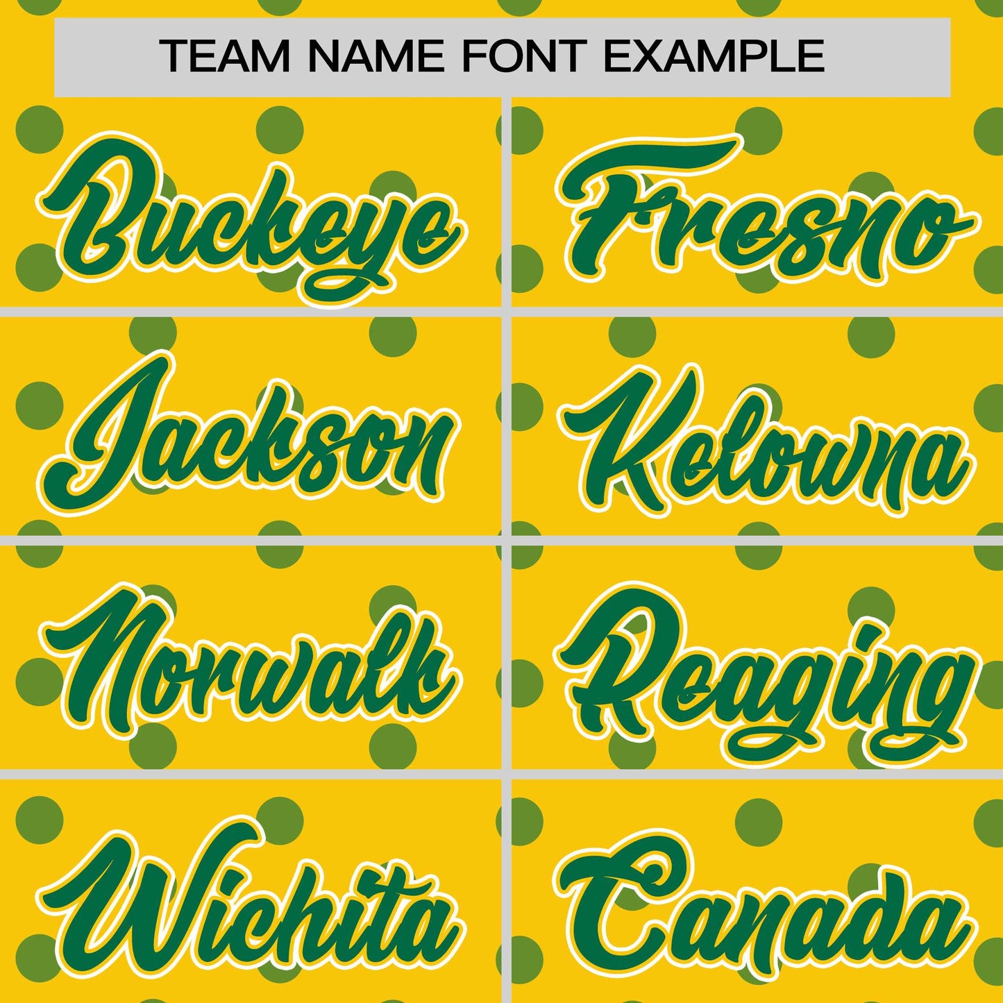 Custom Gold Kelly Green Personalized Polka Dot Graffiti Pattern Authentic Baseball Jersey