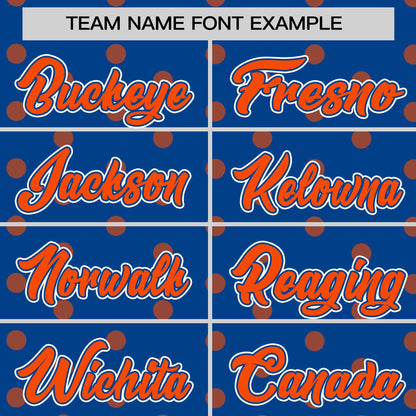 Custom Royal Orange Personalized Polka Dot Graffiti Pattern Authentic Baseball Jersey