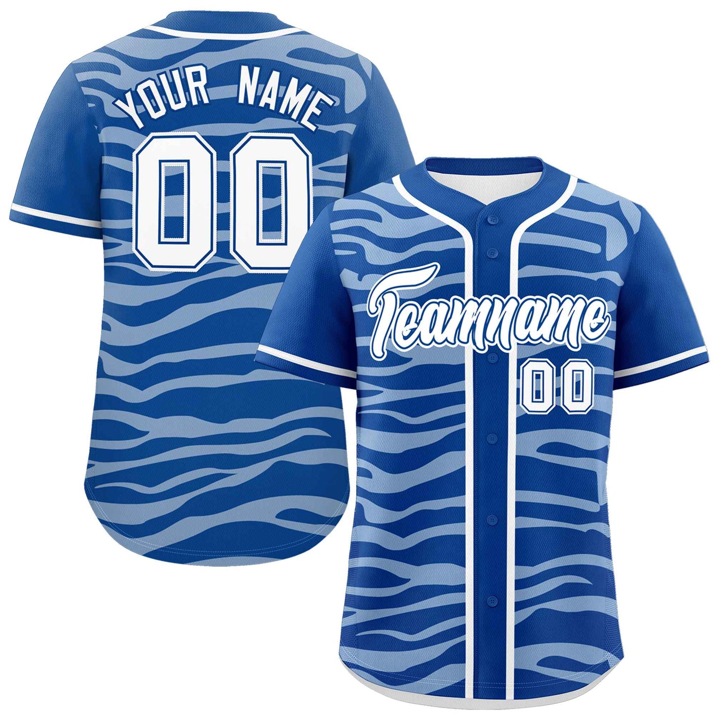 Custom Royal White Zebra Stripes Graffiti Pattern Authentic Baseball Jersey