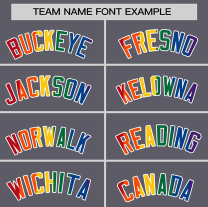 Custom Dark Gray LGBT Rainbow For Pride Month Classic Style Authentic Baseball Jersey