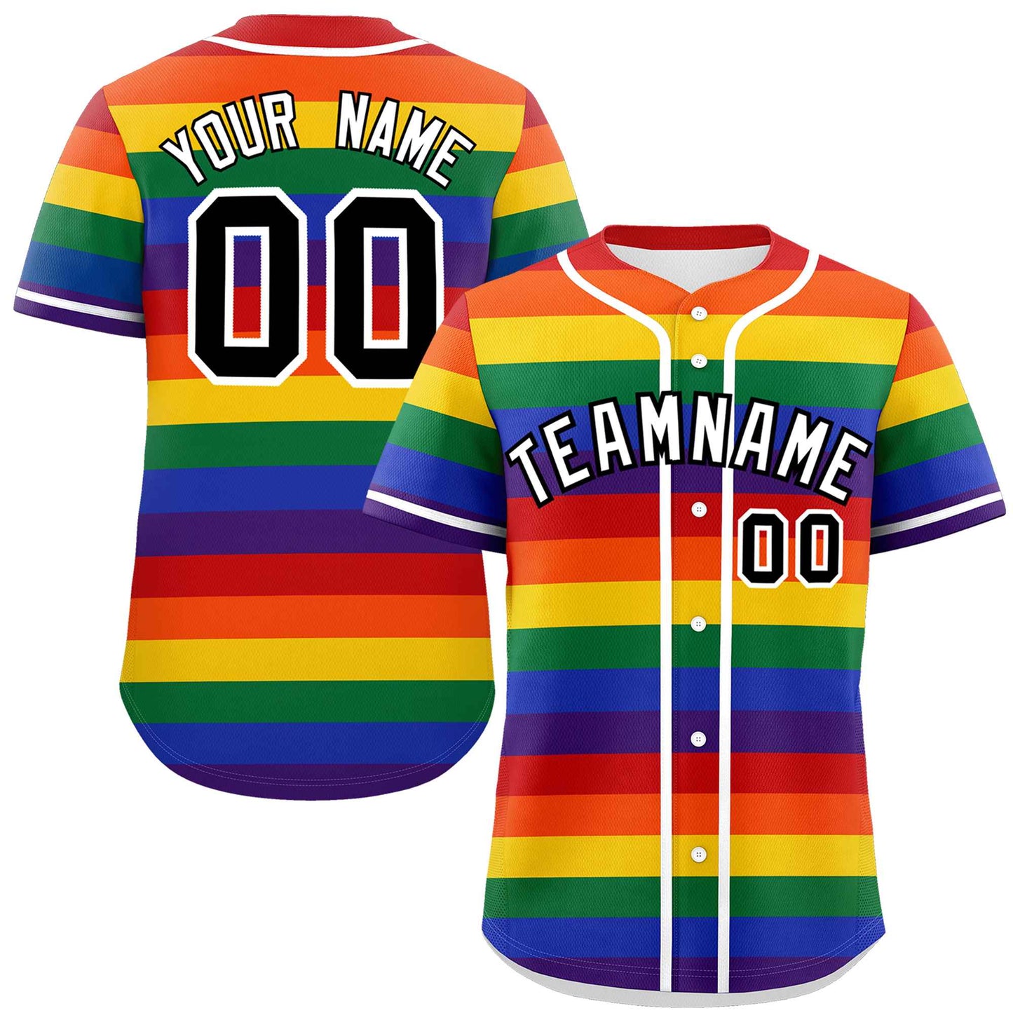 Custom LGBT Rainbow For Pride Month Color Block Personalized Authentic Baseball Jersey