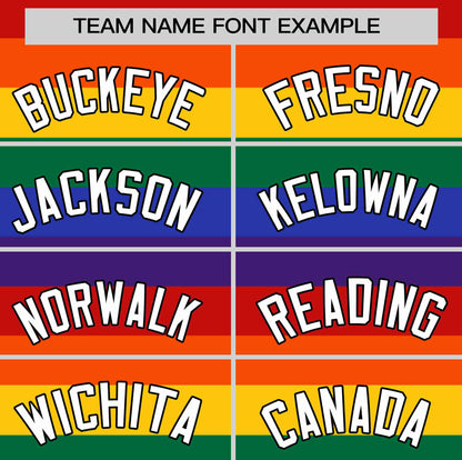 Custom LGBT Rainbow For Pride Month Color Block Personalized Authentic Baseball Jersey