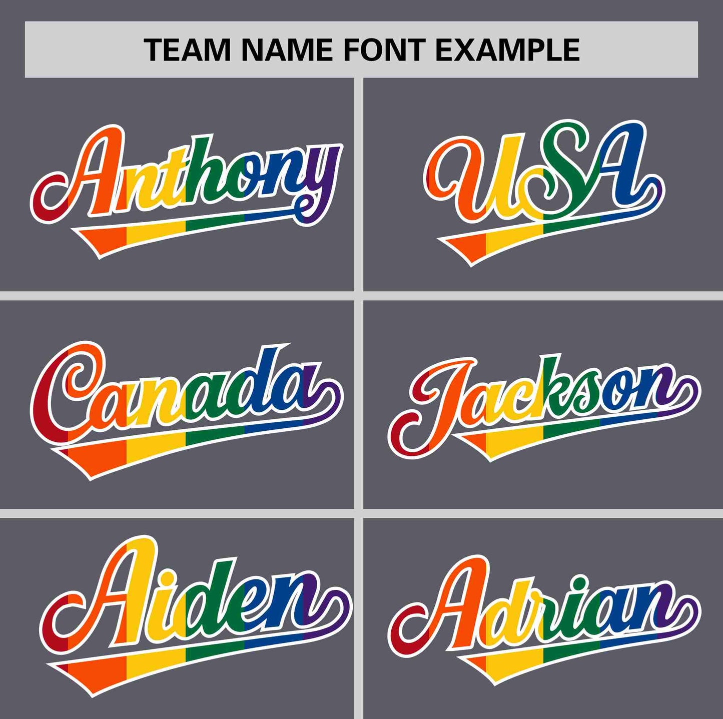 Custom Dark Gray LGBT Rainbow For Pride Month Classic Style Authentic Baseball Jersey