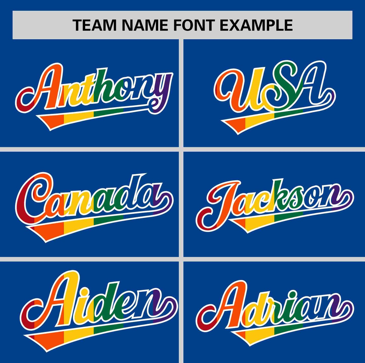 Custom Royal LGBT Rainbow For Pride Month Classic Style Authentic Baseball Jersey