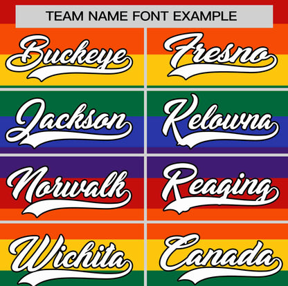 Custom LGBT Rainbow For Pride Month Color Block Personalized Authentic Baseball Jersey