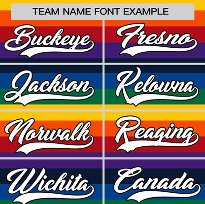 Custom LGBT Rainbow For Pride Month Color Block Personalized Authentic Baseball Jersey