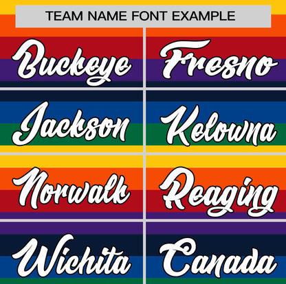 Custom LGBT Rainbow For Pride Month Color Block Personalized Authentic Baseball Jersey