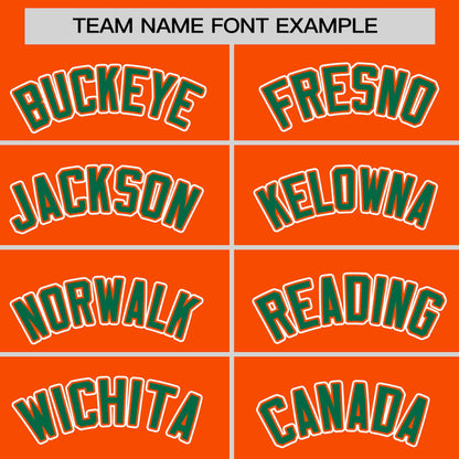 Custom Orange Kelly Green Personalized Half Stripe Design Authentic Baseball Jersey