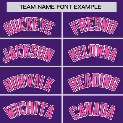 Custom Purple Pink Personalized Half Stripe Design Authentic Baseball Jersey