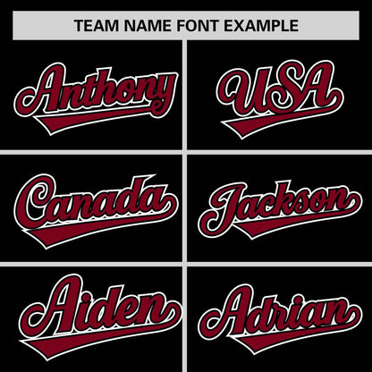 Custom Black Crimson Personalized Half Stripe Design Authentic Baseball Jersey